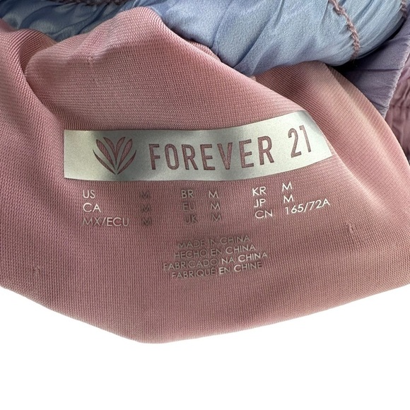 Forever 21 Womens Athletic Ombre High Waist Lined Shorts Sz Medium Pink Purple - Picture 10 of 11